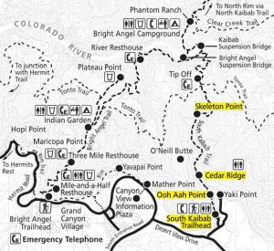 Karte des South Kaibab Trail. Foto: NPS Karte des South Kaibab Trail. Foto: NPS