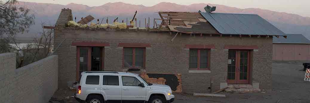 Death Valley: Gebäudeschäden durch schweren Sturm