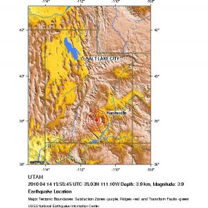 Epizentrum des Bebens im Capitol Reef National Park. Foto: USGS