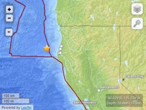 Erdbeben vom 09.03.2014 vor Eureka. Foto: USGS