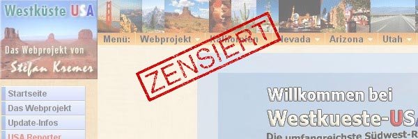 Google zensiert westkueste-usa.de Google zensiert westkueste-usa.de